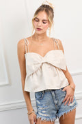 Merallic Jacquard Ribbon Crop Top