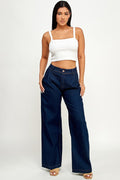 High Waisted Wide Leg Denim Pant