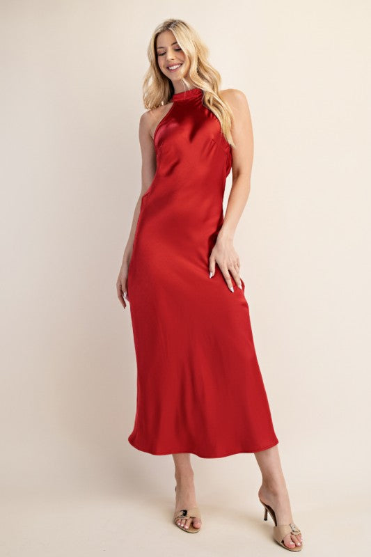 Halter Neck Open Back Dress