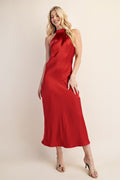 Halter Neck Open Back Dress